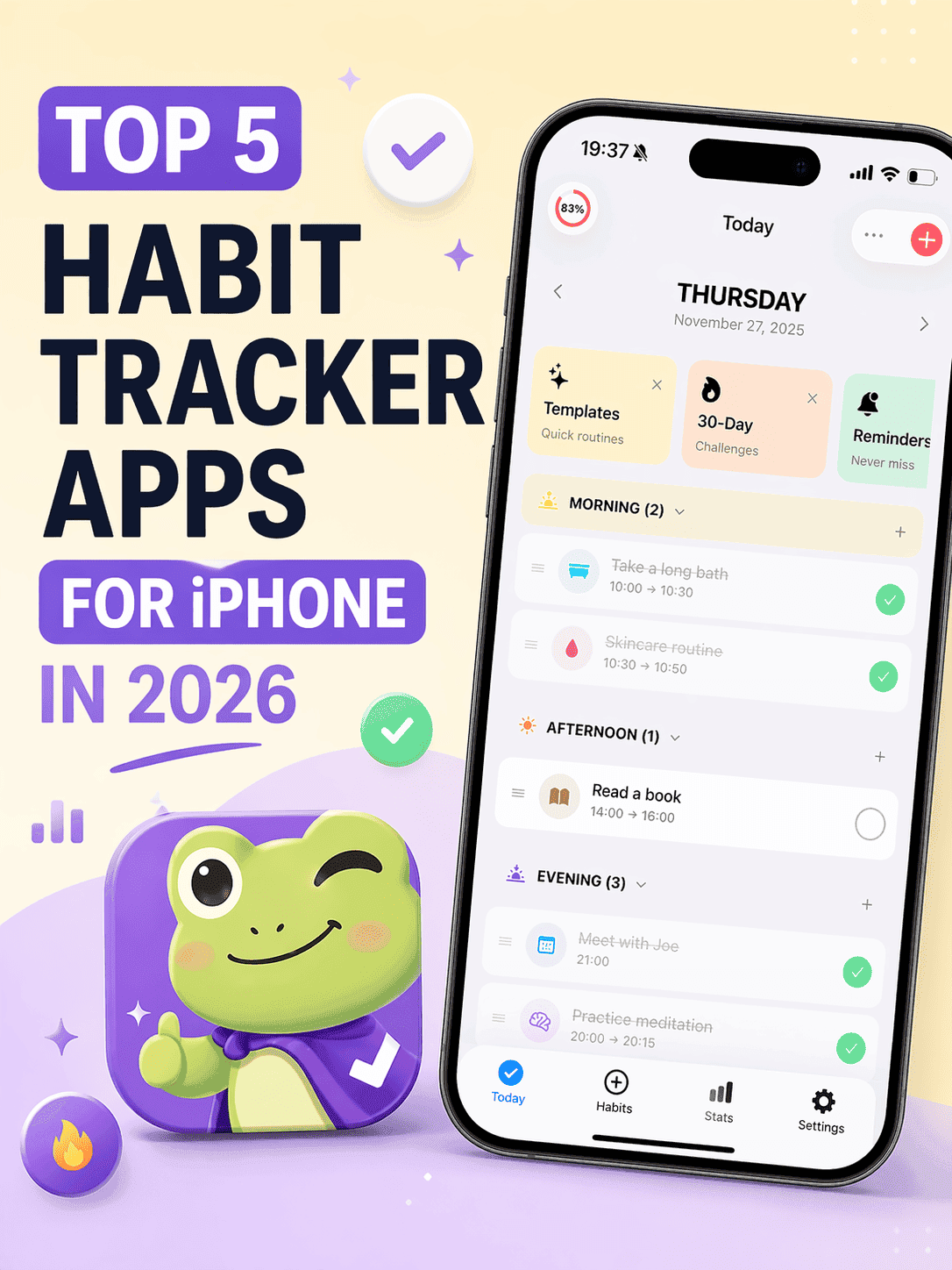 Top 5 Habit Tracker Apps for iPhone in 2026 — promotional cover